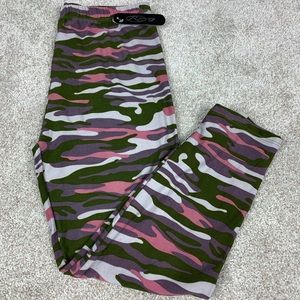 Pink & Purple Crop Camo Leggings